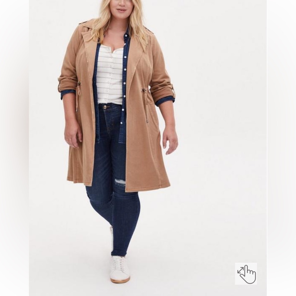 Torrid Twill Drape Front Trench size 1 or 14-16